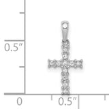 1/20ct Diamond Latin Cross Charm Pendant in Real 14k White Gold