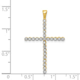 1/4ct Diamond Cross Charm Pendant in Real 14k Yellow Gold