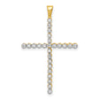 1/4ct Diamond Cross Charm Pendant in Real 14k Yellow Gold