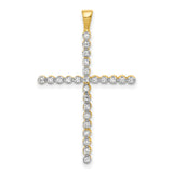 1/4ct Diamond Cross Charm Pendant in Real 14k Yellow Gold