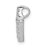 10k White Gold Diamond Latin Cross Pendant with Polished Finish for Men and Women