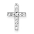 10k White Gold Diamond Latin Cross Pendant with Polished Finish for Men and Women