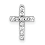 10k White Gold Diamond Latin Cross Pendant with Polished Finish for Men and Women