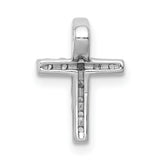 1/5ct Diamond Latin Cross Chain Slide Charm Pendant in Real 14k White Gold