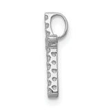 10k White Gold Cross Pendant with Sparkle Cut and Polished Finish, Sleek Religious Charm