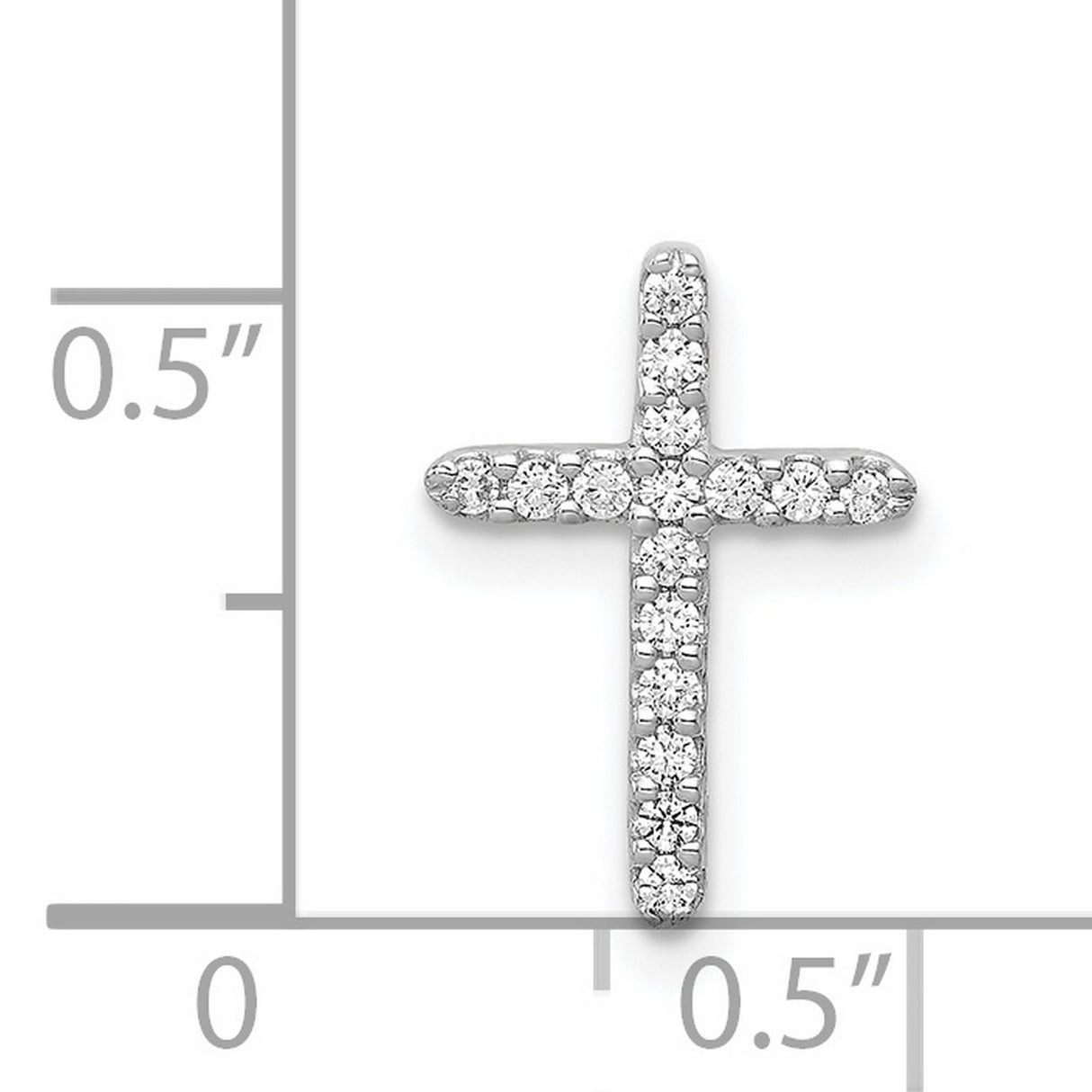 Diamond Cross Charm Pendant in Real 14k White Gold