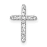 Diamond Cross Charm Pendant in Real 14k White Gold