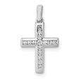 1/6ct Diamond Latin Cross Charm Pendant in Real 14k White Gold