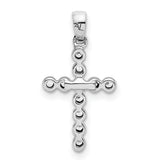 1/10ct Diamond Cross Charm Pendant in Real 10k White Gold