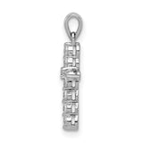 1/4ct Diamond Cross Charm Pendant in Real 14k White Gold