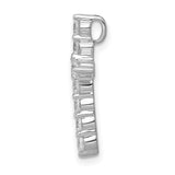 10k White Gold Cross Pendant, Diamond Accent, Modern Polished Faith Design