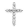 3/4ct Diamond Cross Chain Slide Charm Pendant in Real 14k White Gold