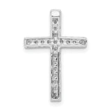 Diamond Cross Slide Chain Slide Charm Pendant in Real 14k White Gold