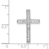 Diamond Cross Slide Chain Slide Charm Pendant in Real 14k White Gold