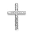 Diamond Cross Slide Chain Slide Charm Pendant in Real 14k White Gold