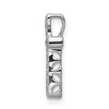 10k White Gold Cross Pendant with Round Cut Diamond, Sleek Modern Religious Jewelry