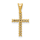 1 6ct Diamond Latin Cross Charm Pendant in Real 10k Yellow Gold