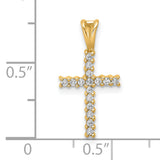 1 6ct Diamond Latin Cross Charm Pendant in Real 10k Yellow Gold