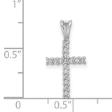 1/6ct Diamond Latin Cross Charm Pendant in Real 14k White Gold