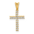 1/6ct Diamond Latin Cross Charm Pendant in Real 14k Yellow Gold