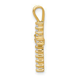 10k Yellow Gold Latin Cross Pendant with Polished Finish Religious Jewelry for Men and Women
