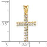 10k Yellow Gold Latin Cross Pendant with Polished Finish Religious Jewelry for Men and Women