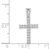 1/4ct Diamond Latin Cross Charm Pendant in Real 14k White Gold