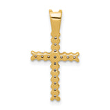 Diamond Latin Cross Charm Pendant in Real 14k Yellow Gold