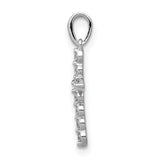 1/10ct Diamond Cross Charm Pendant in Real 10k White Gold