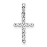 1/10ct Diamond Cross Charm Pendant in Real 10k White Gold