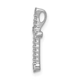 1/5ct Diamond Cross Chain Slide Charm Pendant in Real 14k White Gold