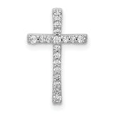 1/5ct Diamond Latin Cross Chain Slide Charm Pendant in Real 14k White Gold