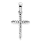 10k White Gold Cross Pendant with Diamond, Simple Spiritual Design for Men and Women