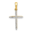 1 6ct Diamond Cross Charm Pendant in Real 10k Yellow Gold