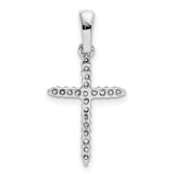 1/6ct Diamond Cross Charm Pendant in Real 14k White Gold