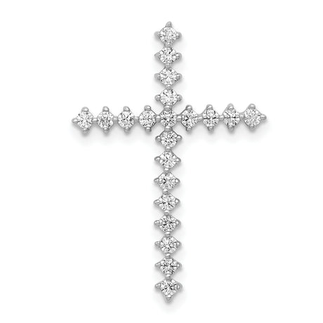 3/8ct Diamond Cross Chain Slide Charm Pendant in Real 14k White Gold