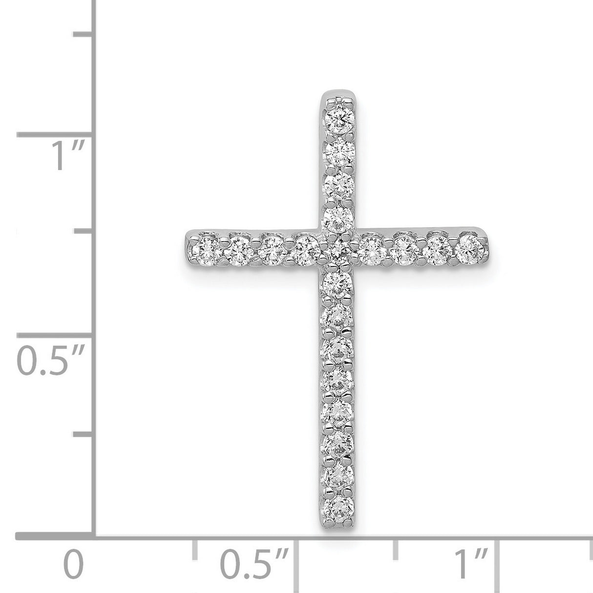 14k White Gold Cross Pendant with Diamonds, Modern Faith-Inspired Design for Men and Women