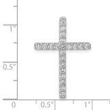 14k White Gold Cross Pendant with Diamonds, Modern Faith-Inspired Design for Men and Women