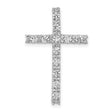 3/4ct Diamond Latin Cross Chain Slide Charm Pendant in Real 14k White Gold