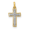 1 20ct Diamond Cross Charm Pendant in Real 10k Multi-Tone Gold