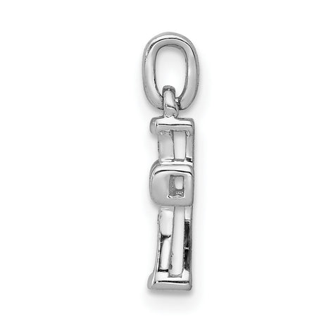 10k White Gold Cross Pendant with Diamonds, Classic Latin Cross Design for Men and Women