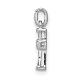 14k White Gold Diamond Cross Pendant, Sleek Religious Design for Men and Women