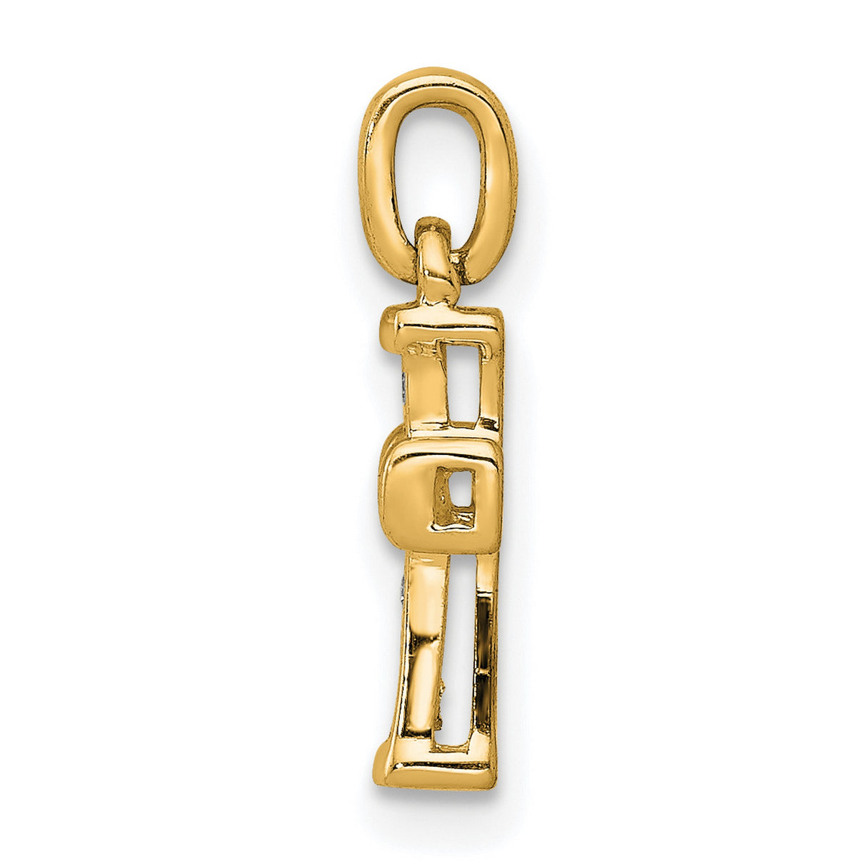 14k Yellow Gold Latin Cross Pendant with Diamonds, Religious Unisex Charm