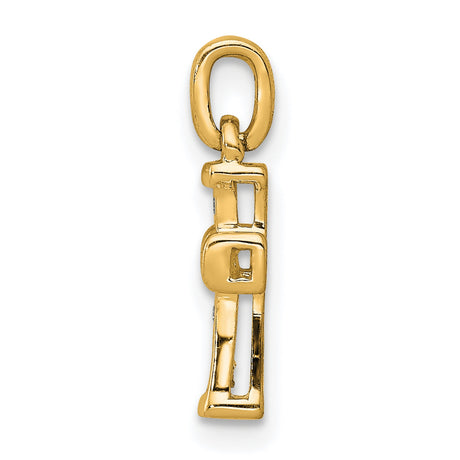 14k Yellow Gold Latin Cross Pendant with Diamonds, Religious Unisex Charm