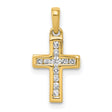 10k Yellow Gold Cross Pendant, Polished Latin Style Religious Jewelry for Men and Women