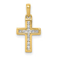 1/6ct Diamond Latin Cross Charm Pendant in Real 14k Yellow Gold