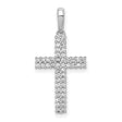 1/4ct Diamond Cross Charm Pendant in Real 14k White Gold