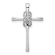 .03ct Diamond Infinity Cross Chain Slide Charm Pendant in Real 10k White Gold