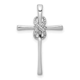 .03ct Diamond Infinity Cross Chain Slide Charm Pendant in Real 10k White Gold