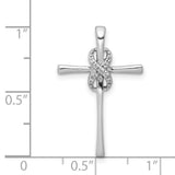 .03ct Diamond Infinity Cross Chain Slide Charm Pendant in Real 14k White Gold